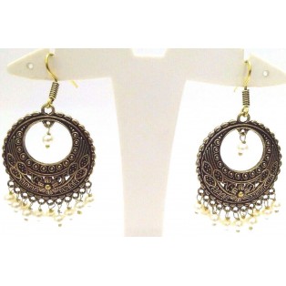 Golden Oxidized Earring Jhumka Jhumki Ethnic Jewelry Drop Chandelier Dangle AE14